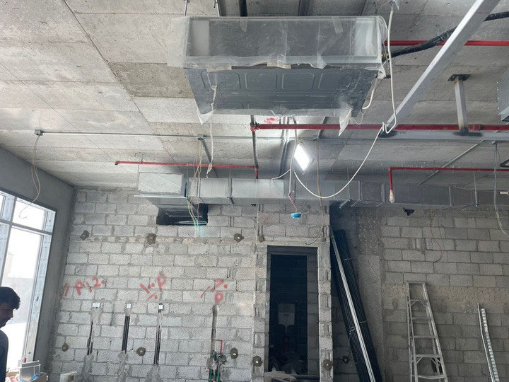 Blocks Co offices — ducts and block walls during works